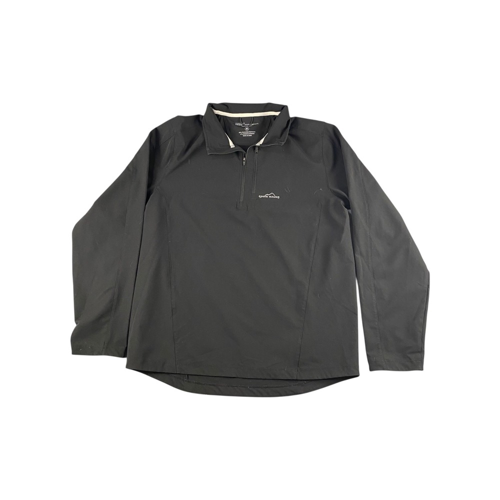 Eddie Bauer Sport Black Active Fit 1/4 Zip Pullover Long Sleeve Top Mens M